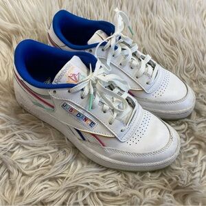 Limited Edition Reebok x Just Dance White Leather Retro Sneakers